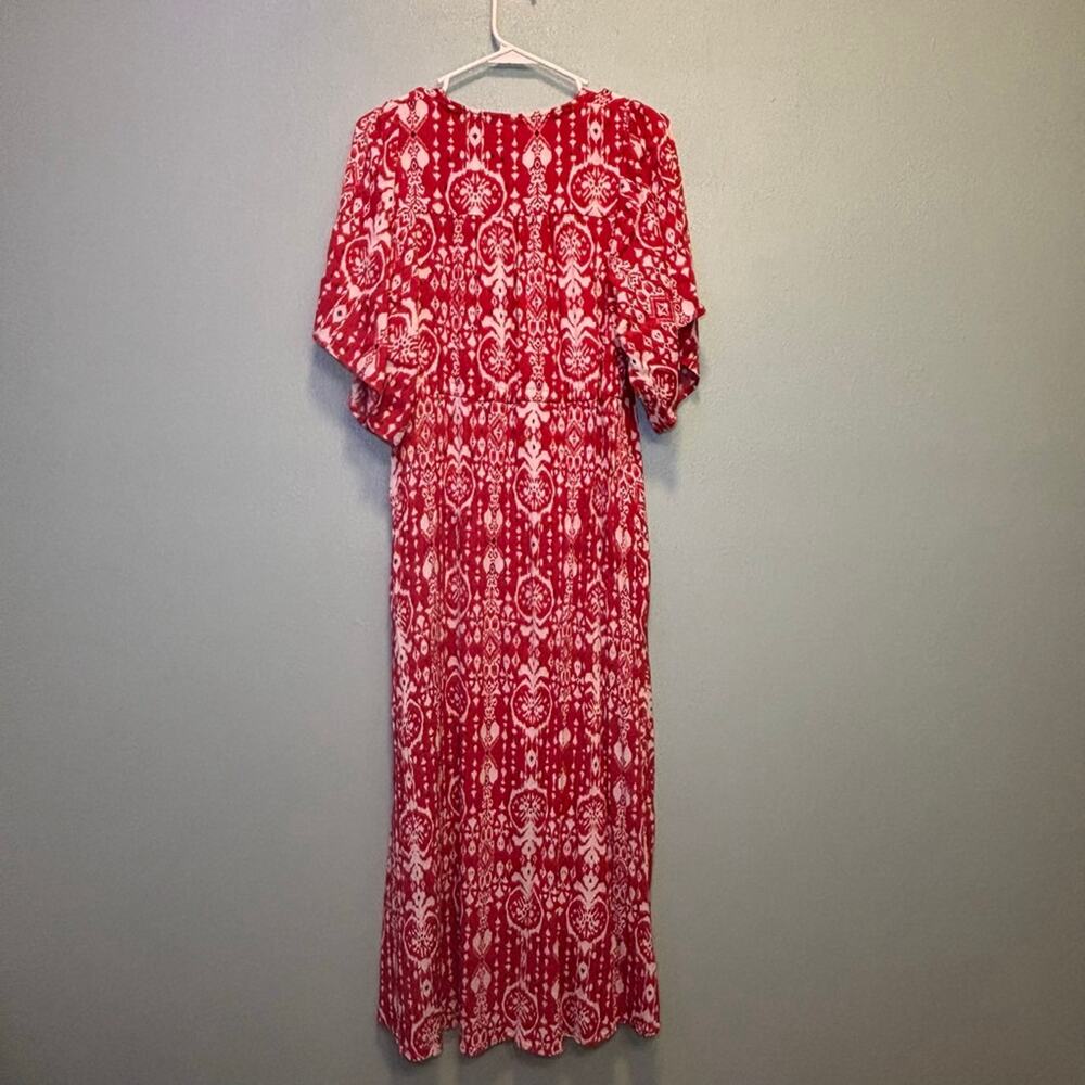 Women's Knox Rose Red White Boho Patterned High Low Maxi Dress XS - Picture 8 of 9